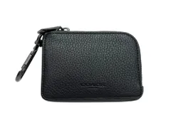 COACH (コーチ) Lジップ カード ケース キーケース コインケース リファインド ペブル レザー CC081 ブラック ウィメンズ/028