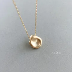 ◆ 110 ゆがみ コイン ネックレス 40cm K16GP マット ゴールド ◆　再販 定番 人気 大人 上品 華奢 きれいめ シンプル 小ぶり コイン