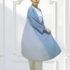 【新品★フリーサイズ】ショールカラー シフォンプリーツ ロングカーディガン ★ カジュアル フェミニン キレイめ 大人 シンプル ミニマル ★ ブルー 春夏秋