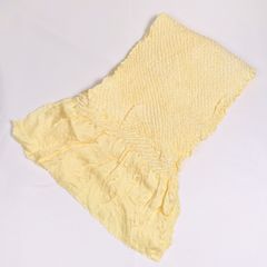 帯揚げ　クリームレモン色　黄色　中抜き絞り