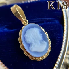 【買取店】K18 750 カメオ 覆輪 ペンダントトップ ゴールド
