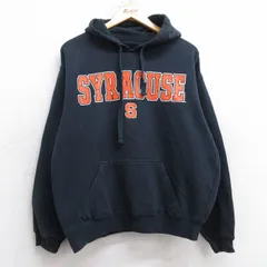 L/古着 長袖 スウェット パーカー メンズ シラキュース 黒 ブラック 25sep16 中古 スエット トレーナー トップス