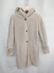 ◇ ⊇ nano universe ナノ ユニバース 長袖 モッズ コート サイズ38 グレージュ レディース E  【1409100053319】