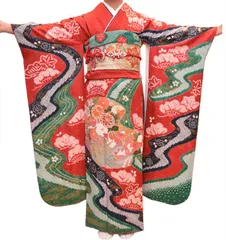 無地振袖身丈170.5cmカラシ成人式帯新品2点セットトールサイズQS25 振袖 レンタル フルセット 黄色 マスタード 蝶柄 蝶 トール