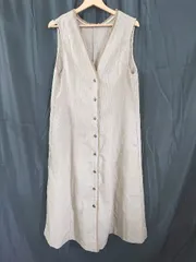 ◇ ⊇ Simplicite シンプリシテェ ノースリーブ 膝下丈 ワンピース 表記なし キャメル系 レディース E  【1508060011305】