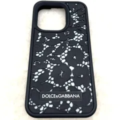 Dolce & Gabbana　ドルチェ＆ガッバーナ　ドルガバ　iPhone 14 Pro Max カバー ラバー レース 花柄　ブラック　黒　アイフォンケース
