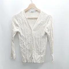 ◇ ⊇Φ nano universe ナノユニバース 長袖 ニット カーディガン サイズF ホワイト系 アイボリー レディース E  【1410100036028】