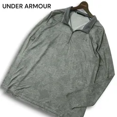 UNDER ARMOUR アンダーアーマー 長袖 ハーフジップ★ ポロシャツ Sz.XXL メンズ 灰 グレー大きいサイズ トレーニング ゴルフ