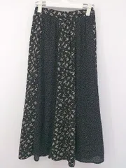 ◇ w closet ボタニカル ドット 水玉 ロング フレア スカート サイズF ブラック ホワイト系 レディース E  【1303240001899】のサムネイル