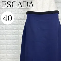 エスカーダ ESCADA M ウール100% ミディスカート ネイビー シンプル 上品 オフィスカジュアル ネイビー 【A2726-20】のサムネイル