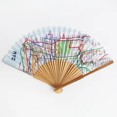 【新品】【1点販売】KIKKERLAND キッカーランド NYC Transit Map Fan 扇子 ニューヨーク 地下鉄マップ コンパクトのサムネイル