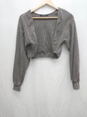 ◇ w closet ショート丈 長袖 ボレロ カーディガン サイズ表記なし グレー レディース P  【1406180041472】