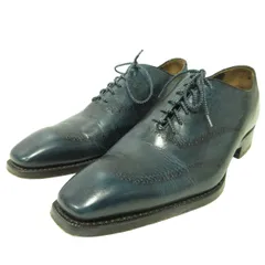 コムサメン COMME CA MEN BRUNO FAMIGLIETTI ビジネスシューズ ドレスシューズ ウイングチップ グリーン系 40 約26.5cm 1006 IBO44のサムネイル