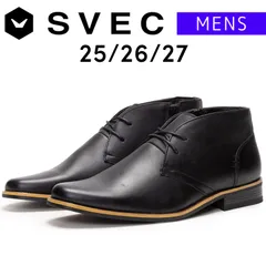 【新品】 チャッカブーツ メンズ SVEC シュベック ブラック 黒 チャッカ サイドジップ ビジネス ブーツ ショートブーツ ローヒール きれいめ おしゃれ 蒸れにくい かっこいい 靴 シューズ 秋冬 秋 冬 25 26 27 SPB016-5