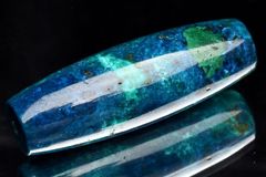 【１点物】ペルー産◇高発色 クリソコラ　35x12mm　天珠型(貫通穴) ビーズ  _P8404