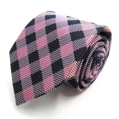 アレクサンダージュリアン ブランド ネクタイ チェック柄 ドット 格子柄 シルク PO メンズ ピンク Alexander Julian 【中古】