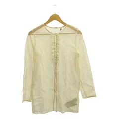 【美品】  NOWOS / ノーウォス | レース フリル ノーカラー ブラウス | F | オフホワイト | レディース
