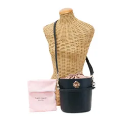 ケイトスペード Kate Spade スージースモールバケット バッグ スムースレザー PXRUA406 ショルダーバッグ クロスボディ 斜め掛け 2WAYバッグ トップハンドルバッグ バケツ型バッグ レディース ブラック 中古 mbg27007
