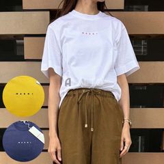 ☆2025春夏物モデル☆MARNI KIDS マルニ キッズ M01413 M00RF 半袖 ロゴプリント Tシャツ レディース ガールズ 大人もOK ★選べる3カラー★ホワイト・ネイビー・イエロー