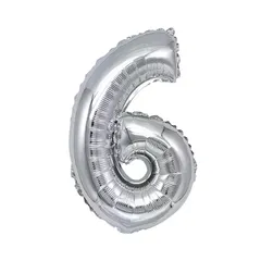 誕生日 バルーン 数字バルーン ハッピーバースデー 飾り 誕生日 飾り付け バースデーバルーン 数字 風船 誕生日風船 サプライズ 結婚式パーティー 記念日 ウェディング イベント装飾  (シルバー 6)