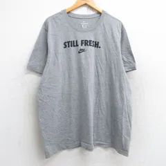 XL/古着 ナイキ NIKE 半袖 ブランド Tシャツ メンズ ワンポイントロゴ STILL FRESH 大きいサイズ クルーネック グレー 霜降り 25aug19 中古