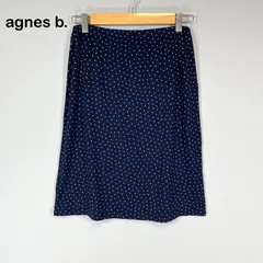 agnes b. アニエスベー ドット 総柄 ストレッチ ウエストゴム スカート ネイビーのサムネイル