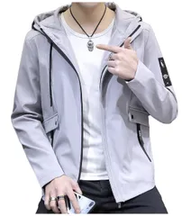 M_グレー [エムズ ミミ] 上着 メンズ 春 ジップパーカー 羽織もの パーカー ハイネック フルジップ ジップアップ ファスナー ジッパー 長袖 ながそで 長そで あったか おしゃれ スポーツ アウトドア はる 春夏 春物 ゆったり オフィス 通勤 つうき