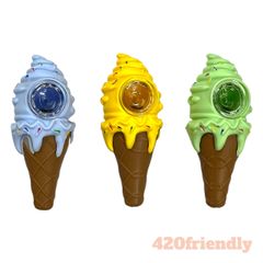 420friendl  ソフトクリームシリコン パイプ (ラベンダー、イエロー、ミント)