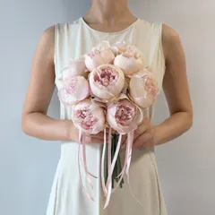 15.【ブートニア付】ウェディングブーケ　アーティフィシャルフラワー