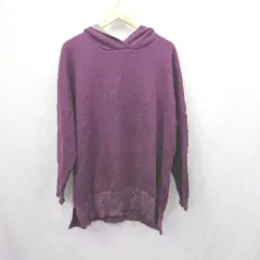 ◇ ⊇ n'OrLABEL ノアールレーベル ニット 長袖 フーディ チュニック サイズF パープル レディース E  【1505290014168】