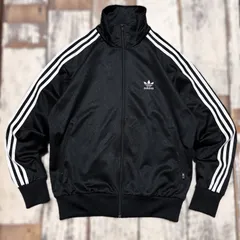 希少デザイン　adidas アディダス トラックジャケット ジャージ ファイヤーバード　モノグラム　総柄　黒　L