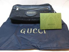 MER696 GUCCI（グッチ）オンザグリッド　ベルトバッグ 黒　631341 525040 GG柄 ナイロン×レザー ウエストポーチ ショルダーバッグ ボディバッグ ブラック系