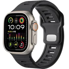 【新品】 [Maledan] アップルウォッチ用 バンド シリコン スポーツ 蒸れにくい 通気性 超柔らかい 42mm 44mm 45mm 46mm 49mm 38mm 40mm 41mm 交換ベルトメンズ 腕馴染 Compatible with Watc 0