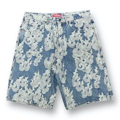 パンツ Supreme Flames Jacquard Denim Short Supreme Flames Jacquard Baggy Denim Short Washed Indigo