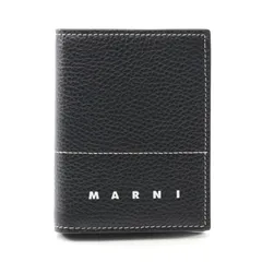 マルニ MARNI 二つ折り財布 ロゴ ステッチ PFMI0066U0 ブラック レザー 二つ折り財布 レディース Used Aのサムネイル