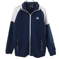 adidas アディダス ウインドブレーカー M ネイビー ジャケット 裏トリコット メンズ 古着