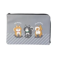 【メール便】抗菌 スリム マルチケース 母子手帳ケース わんこ グレー 犬 プレゼント 男の子 女の子 ギフト