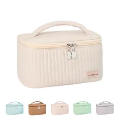 化粧ポーチ メイクポーチ ブラシポケット 収納ボックス バニティポーチ 防水 大容量 超軽量 HiLiBoom 持ち運び かわいい 化粧道具 化粧品 収納 トラベル用 (ホワイト)