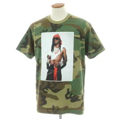 【中古】シュプリーム Supreme 2025年秋冬 Playboi Carti Tee コットン カモフラ クルーネック 半袖Ｔシャツ グリーンxカーキ【サイズM】【メンズ】