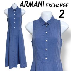 ARMANI EXCHANGE  A|X アルマーニ エクスチェンジ レディース ノースリーブワンピース 2 ロング 綿 RN#103723 CA#37360 ライトブルー系 (F017)★