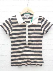 ◇ arnold palmer アーノルドパーマー ボーダー プリント 半袖 ポロシャツ 1 ベージュ ブラック *  【1002799787956】