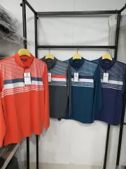 国産生地 ハーフジップ ストレッチカットソー