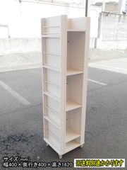 【中古】【一部地域送料無料】４面収納棚　本棚　ホワイト　木製　CDラック　DVDラック　F-NA-740-1010A