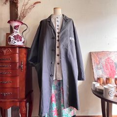Germany vintage work shop coat/ユーロワークショップコートウォームグレー