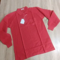 新品未使用　長袖　ポロシャツ　レッド系　Mサイズ
