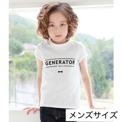 新品 ジェネレーター generator 子供服 プリントTシャツ（ロゴ）ホワイト （メンズサイズ）46　　043422