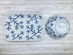【新品】波佐見焼　長角皿＆飯碗セット　エボトラ　ナッツ　長角皿　角皿　皿　焼物皿　お皿　飯碗　ご飯茶碗　お茶碗　食器　食器セット　シンプル　和食器　かわいい