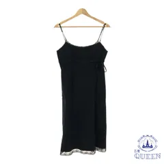 ☆美品☆ rebecca taylor レベッカテイラー ワンピース ひざ丈 シンプル カジュアル レース おしゃれ キャミソワンピ リボン 大きいサイズ レディース ブラック 4 901-16384 送料無料 古着