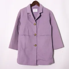 ザラ ロングコート チェスターコート アウター キッズ 女の子用 9/134cmサイズ パープル ZARA 【中古】