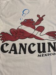 Cancun　メキシコ　リゾート　ヴィンテージ　ｔシャツ　カエル　イラスト